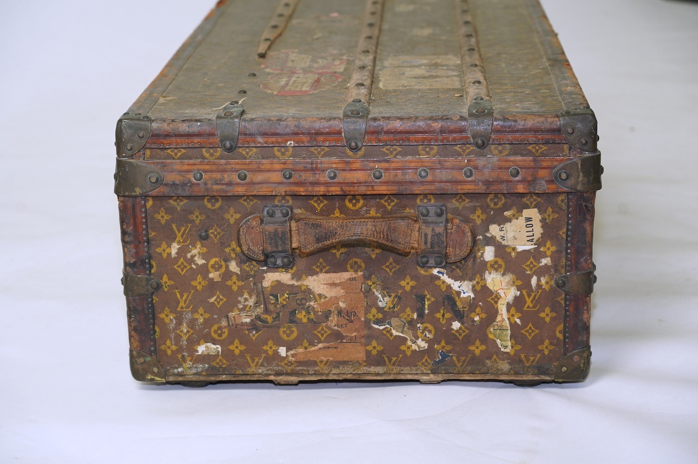 A Louis Vuitton steamer trunk, with original compartmented inner tray, 112cm wide, 56cm deep, 35cm high